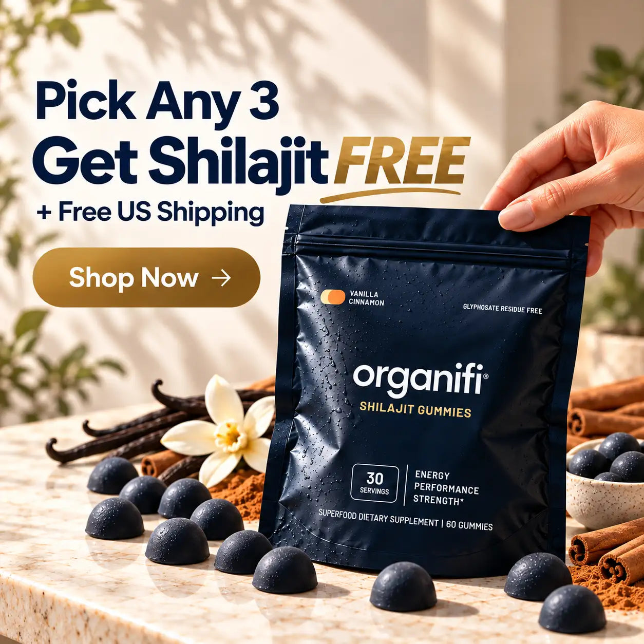 Pick Any 3, Get Shilajit FREE + Free US Shipping